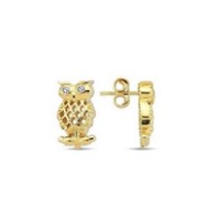 14 K Gold Zircon stone Earring 1,23 gr 