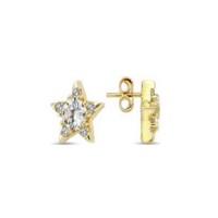 14 K Gold Zircon stone Earring 1,36 gr 