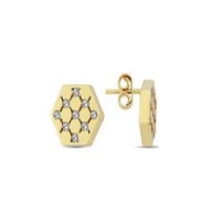 14 K Gold Zircon stone Earring 1,75 gr 
