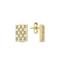 14 K Gold Zircon stone Earring 16 gr 