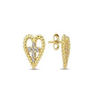 14 K Gold Zircon stone Earring 1,3 gr 