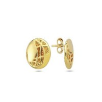 14 K Gold Zircon stone Earring 1,61 gr 
