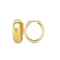 14 K Gold Zircon stone Earring 4,61 gr 