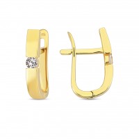 14 K Gold Zircon stone Earring 2,44 gr 