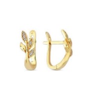 14 K Gold Zircon stone Earring 2,6 gr 