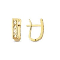 14 K Gold Zircon stone Earring 2,53 gr 