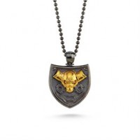 Skull Epaulette Silver Necklace