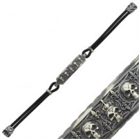 Skull Rubber Silver Bracelet