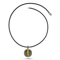 Leather Sterling Silver Necklace with Skull Locket