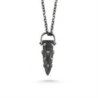 Skull Bullet Form Silver Necklace
