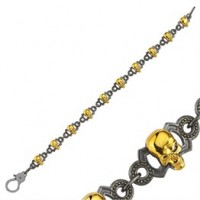 Skull Knitted Silver Bracelet