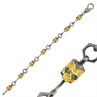 Skull Knitted Silver Bracelet