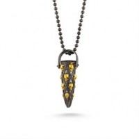 Ball Chain Gold Plated Oxide Bullet Silver Necklace