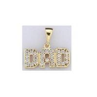  14K Gold Zircon stone Pendant 1,53 gr 