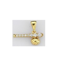  14K Gold Zircon stone Pendant 0,76 gr 