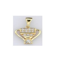  14K Gold Zircon stone Pendant 1,16 gr 