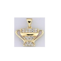  14K Gold Zircon stone Pendant 1,43 gr 