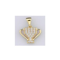  14K Gold Zircon stone Pendant 1,1 gr 