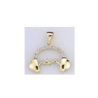  14K Gold Zircon stone Pendant 1,27 gr 