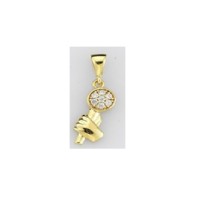  14K Gold Zircon stone Pendant 0,65 gr 