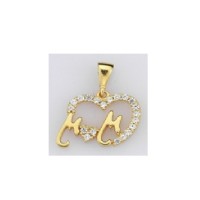  14K Gold Zircon stone Pendant 1,13 gr 