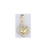  14K Gold Zircon stone Pendant 1,14 gr 