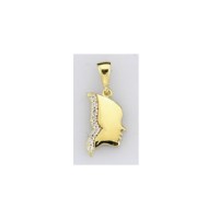  14K Gold Zircon stone Pendant 0,93 gr 