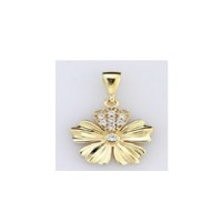  14K Gold Zircon stone Pendant 1,16 gr 