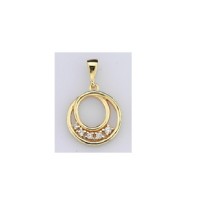  14K Gold Zircon stone Pendant 1,36 gr 