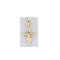  14K Gold Zircon stone Pendant 0,65 gr 