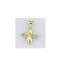  14K Gold Zircon stone Pendant 0,73 gr 