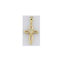  14K Gold Zircon stone Pendant 1,31 gr 