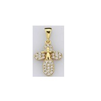  14K Gold Zircon stone Pendant 1,18 gr 