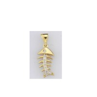  14K Gold Zircon stone Pendant 0,83 gr 