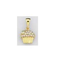  14K Gold Zircon stone Pendant 0,89 gr 