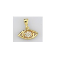  14K Gold Zircon stone Pendant 0,98 gr 