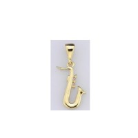  14K Gold Zircon stone Pendant 0,65 gr 