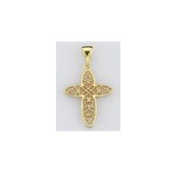  14K Gold Zircon stone Pendant 0,92 gr 