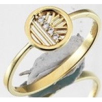  14K Gold Zircon stone Ring 1,36 gr 