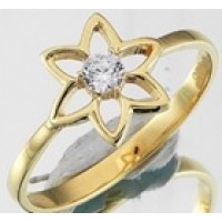  14K Gold Zircon stone Ring 1,54 gr 