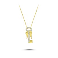 Gold Zircon Stone Necklace 1,824 gr 