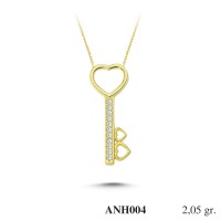  Gold Zircon Stone Necklace 1,968 gr 