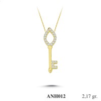  Gold Zircon Stone Necklace 2,0832 gr 