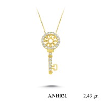  Gold Zircon Stone Necklace 2,3328 gr 