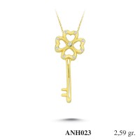  Gold Zircon Stone Necklace 2,4864 gr 