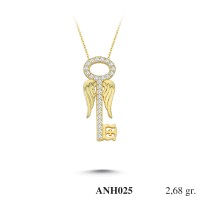  Gold Zircon Stone Necklace 2,5728 gr 