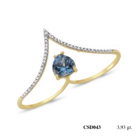  Silver Ring with stone CSD043-925K