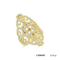  Silver Ring with stone CSD105-925K