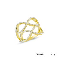  Silver Ring with stone CSD124-925K