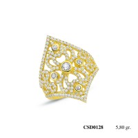  Silver Ring with stone CSD128-925K